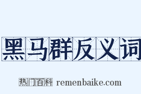 黑马群反义词是什么意思的图片